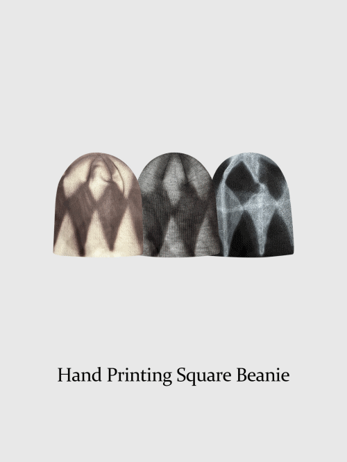 Hand Printing Square Beanie