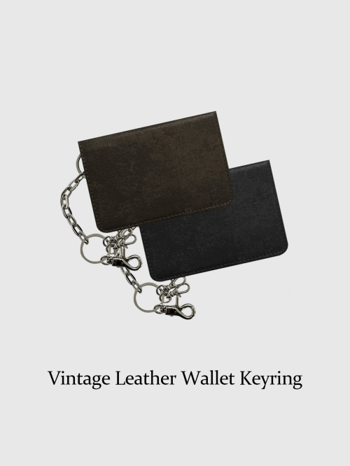 Vintage Leather Wallet Keyring  *당일 출고!🚚