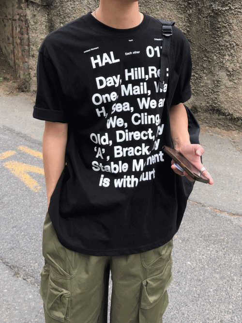 빈티지 레터링 오버핏 반팔 티셔츠